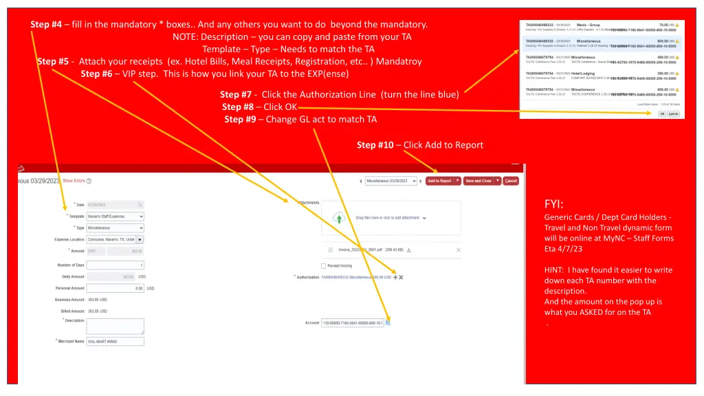 step 4 fill in the mandatory boxes and any others