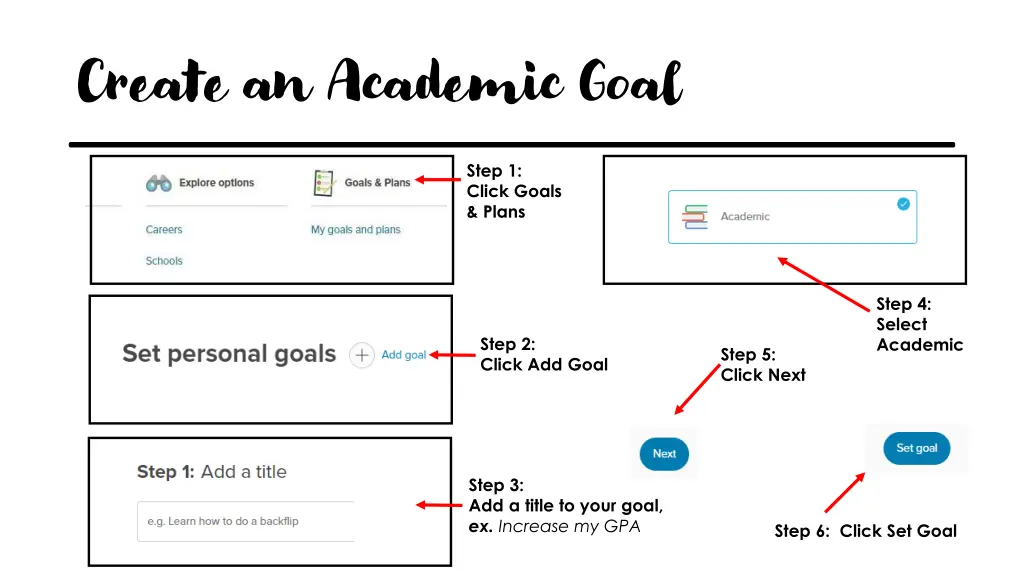 create an academic goal