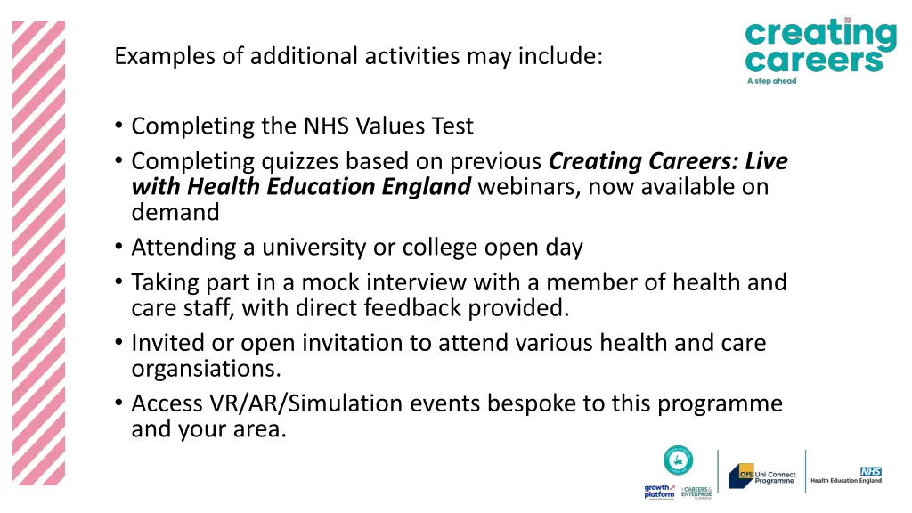 examples of additional activities may include