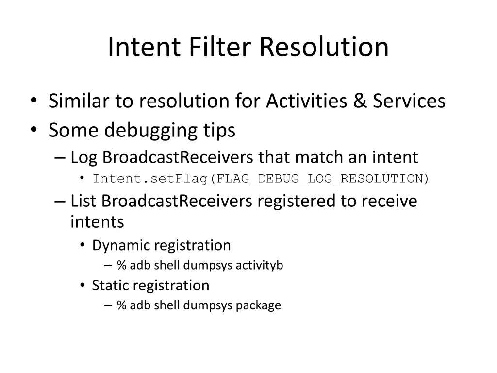 intent filter resolution