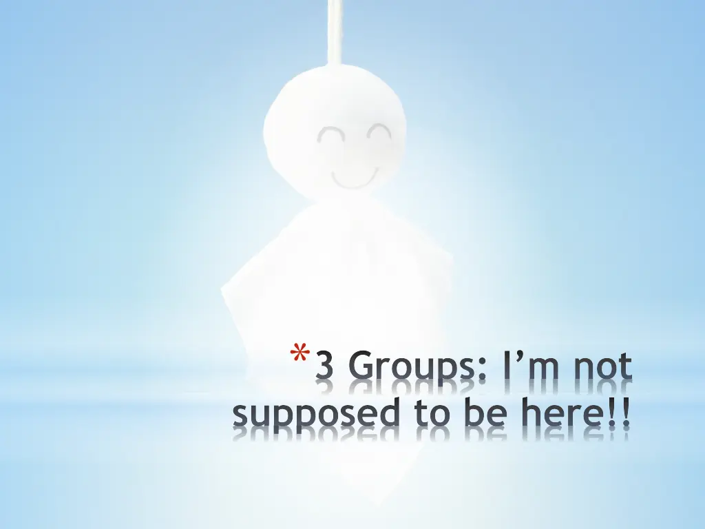 3 groups i m not supposed to be here
