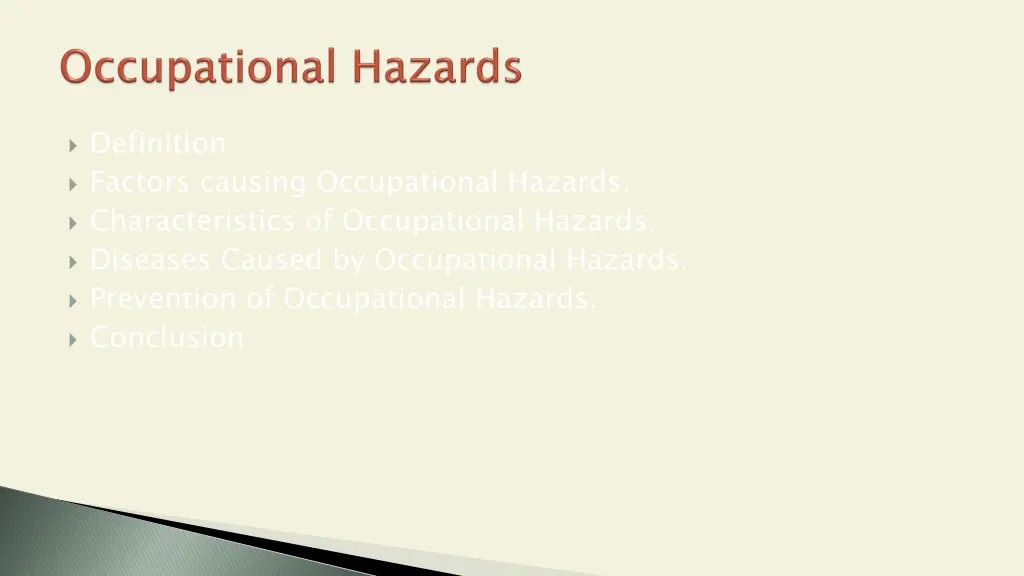 definition factors causing occupational hazards