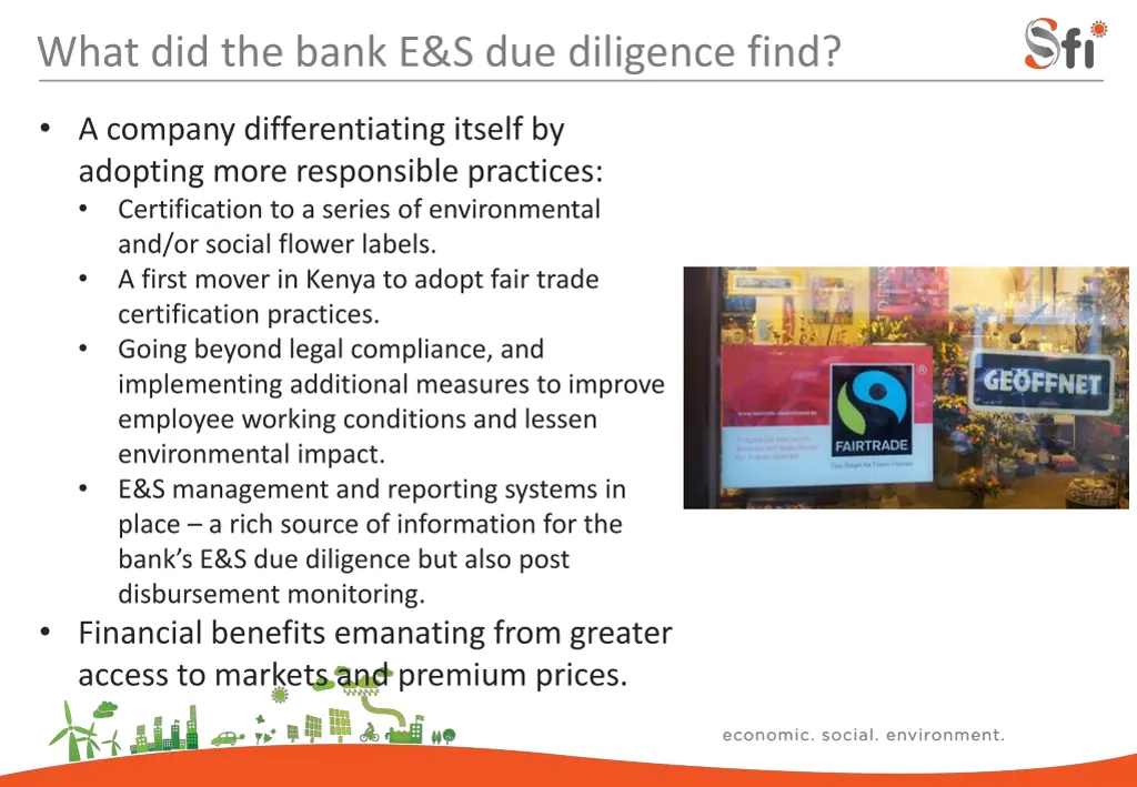 what did the bank e s due diligence find