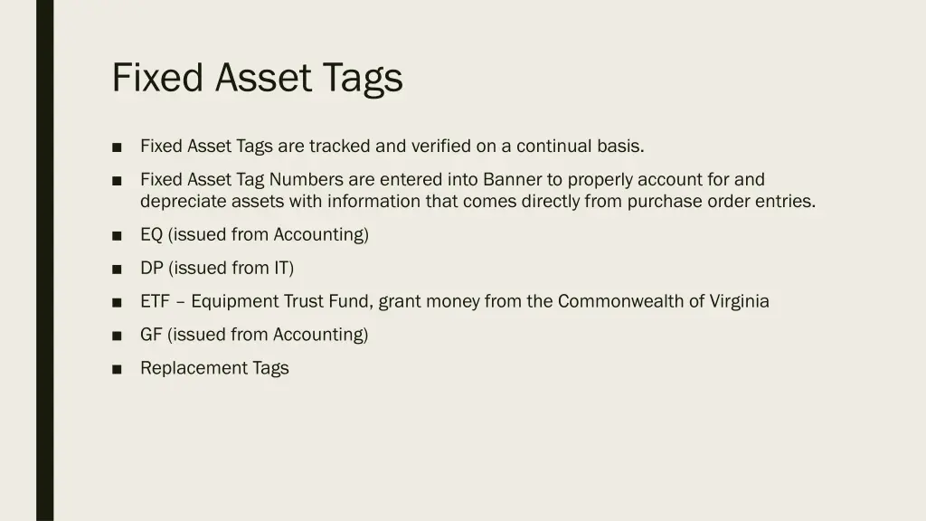 fixed asset tags