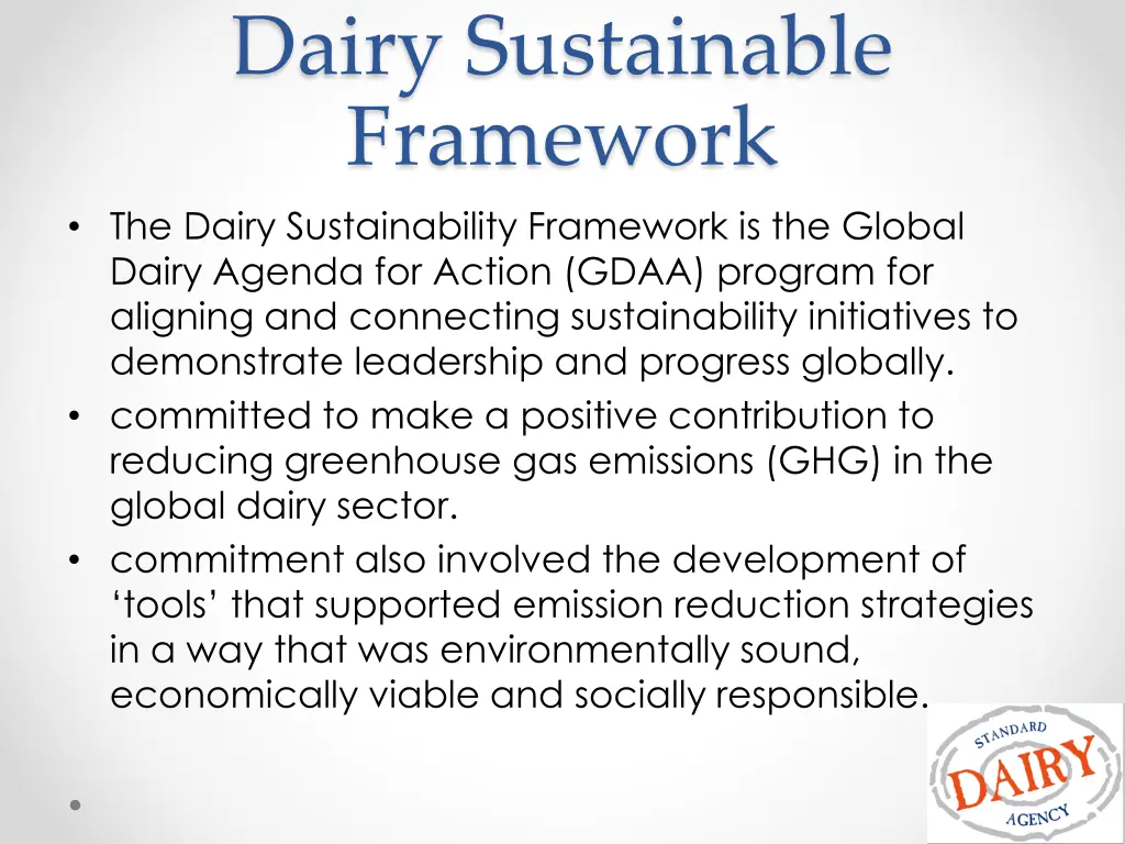 dairy sustainable framework the dairy