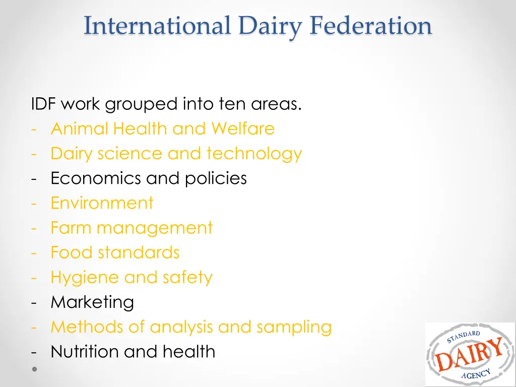 international dairy federation