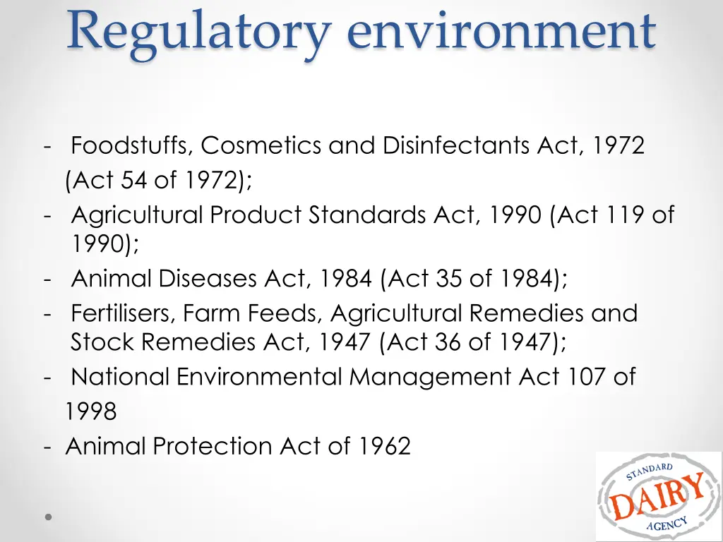 regulatory environment