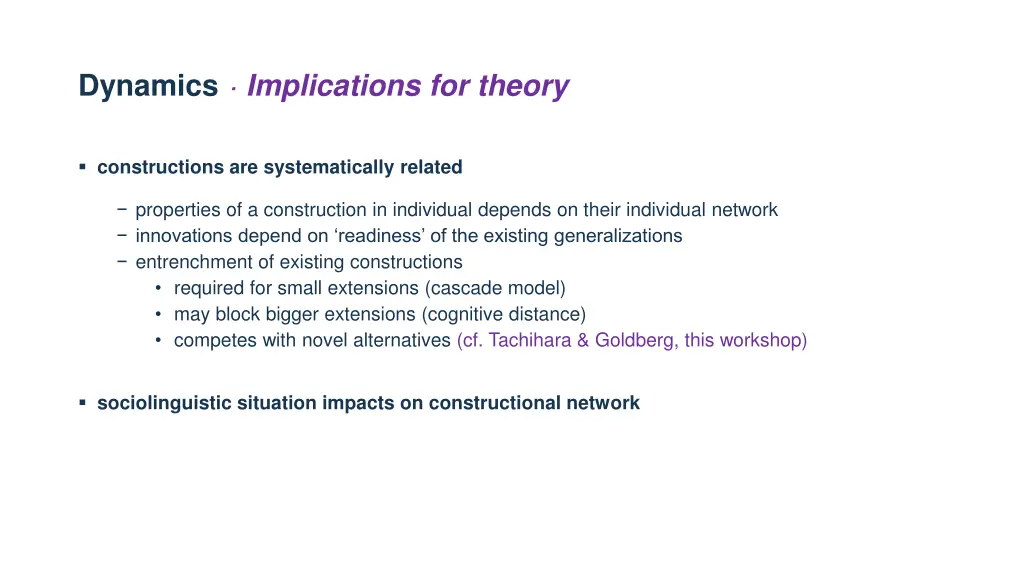 dynamics implications for theory