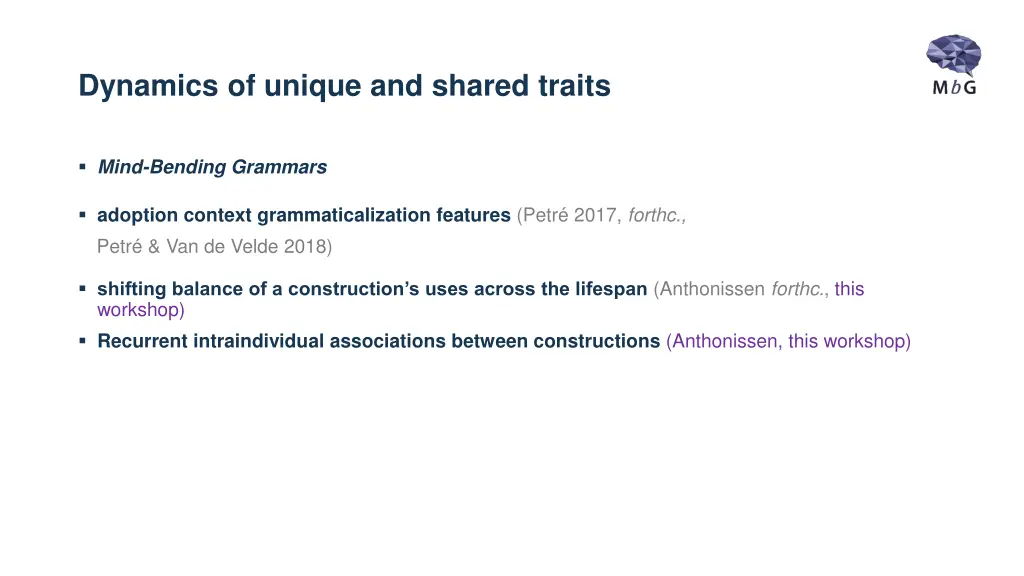 dynamics of unique and shared traits 3