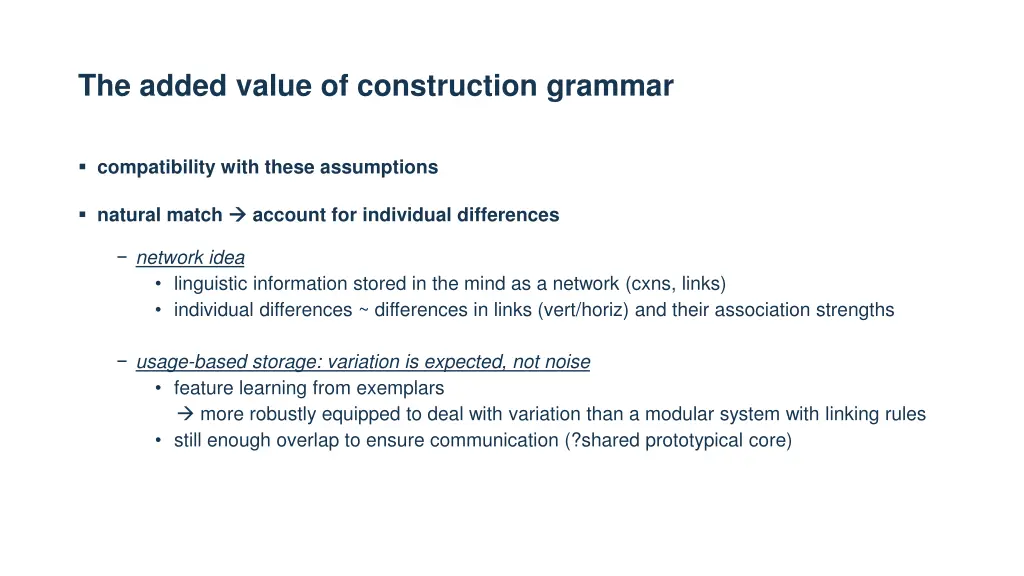 the added value of construction grammar