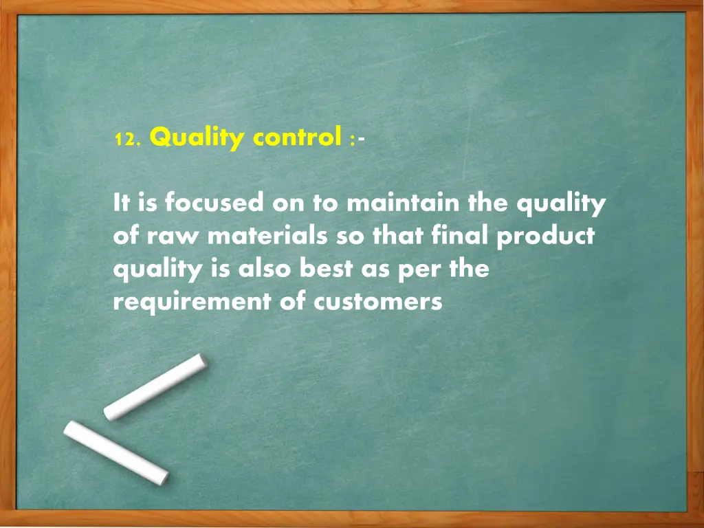 12 quality control