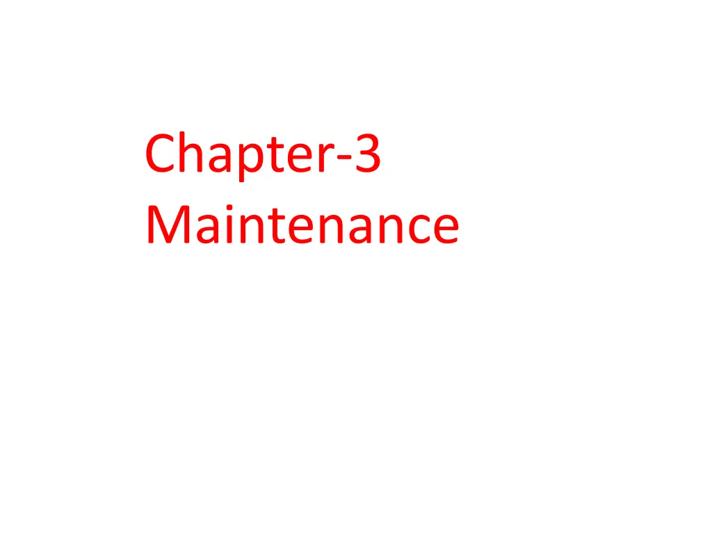 chapter 3 maintenance