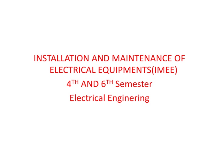 installation and maintenance of electrical