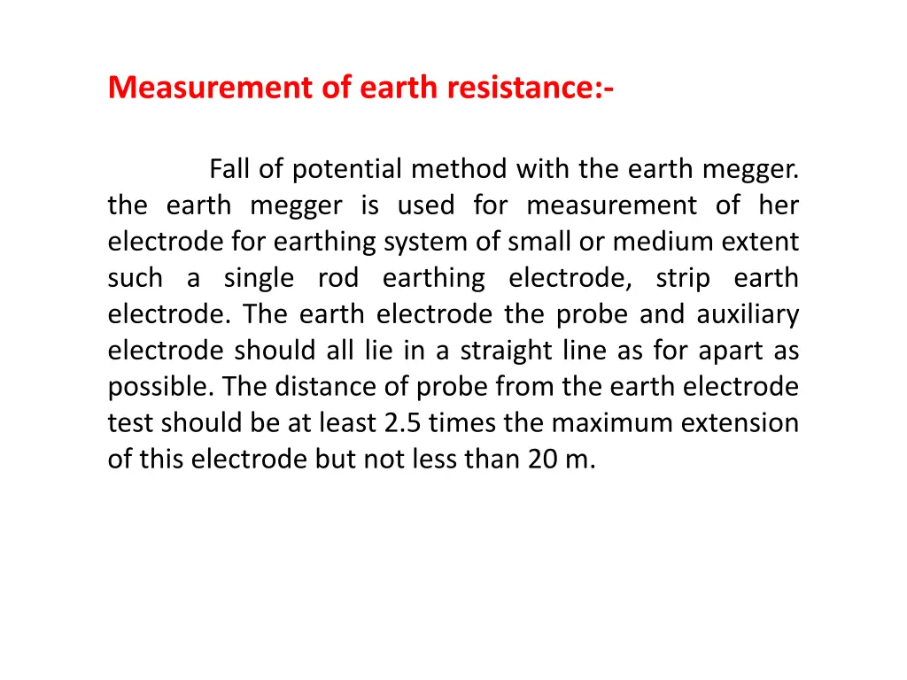 measurement of earth resistance