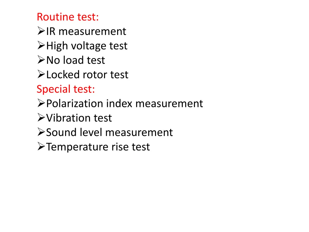 routine test ir measurement high voltage test