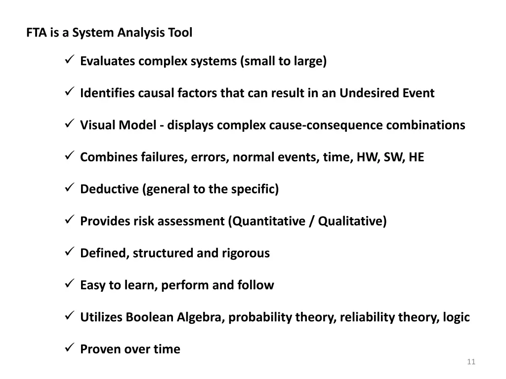 fta is a system analysis tool