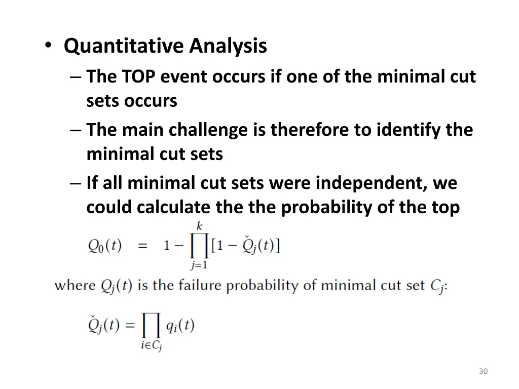 quantitative analysis the top event occurs