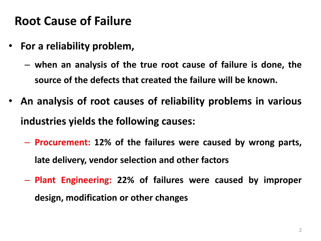 root cause of failure