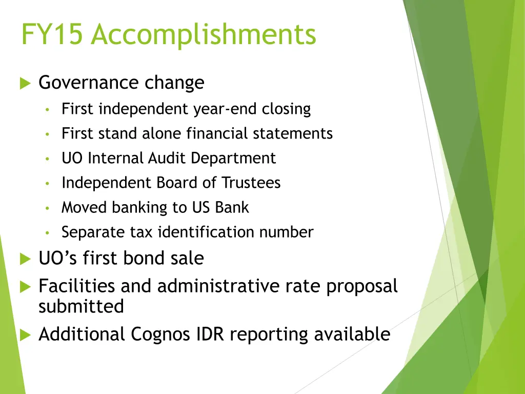 fy15 accomplishments