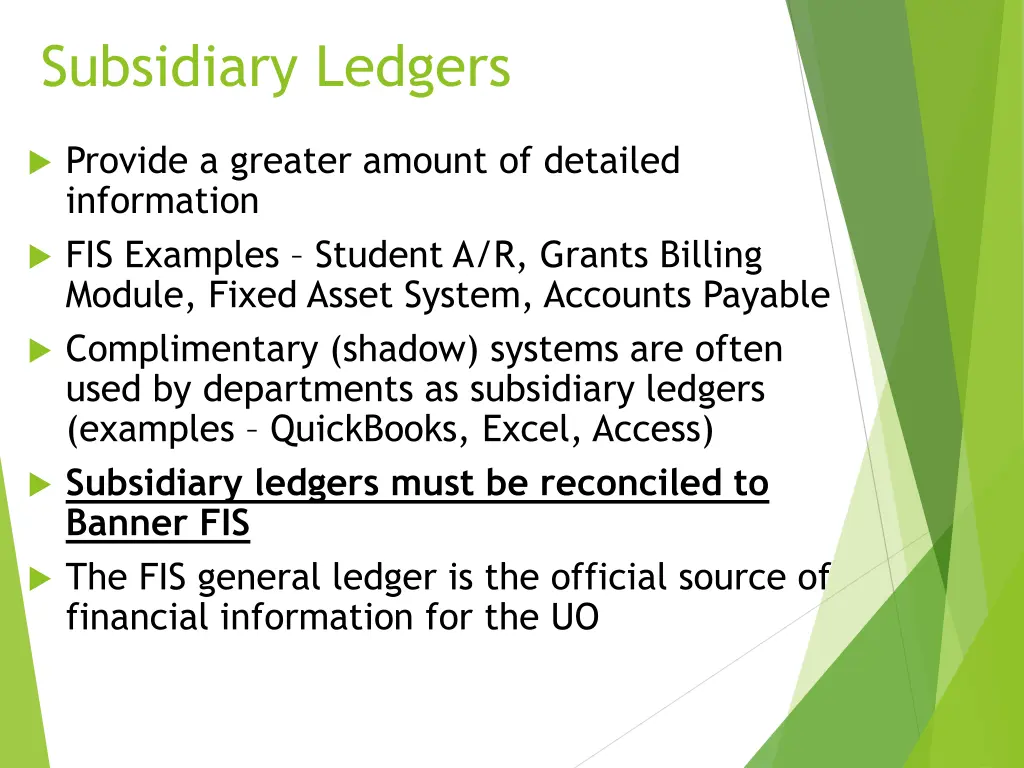 subsidiary ledgers