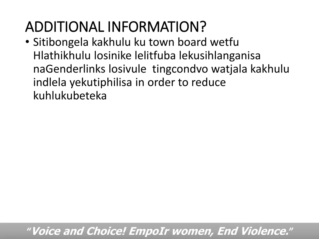additional information additional information