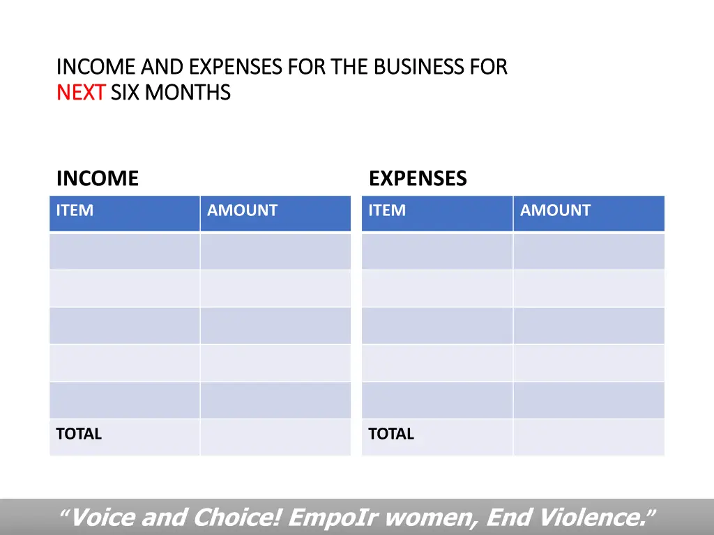 income and expenses for the business for income 1