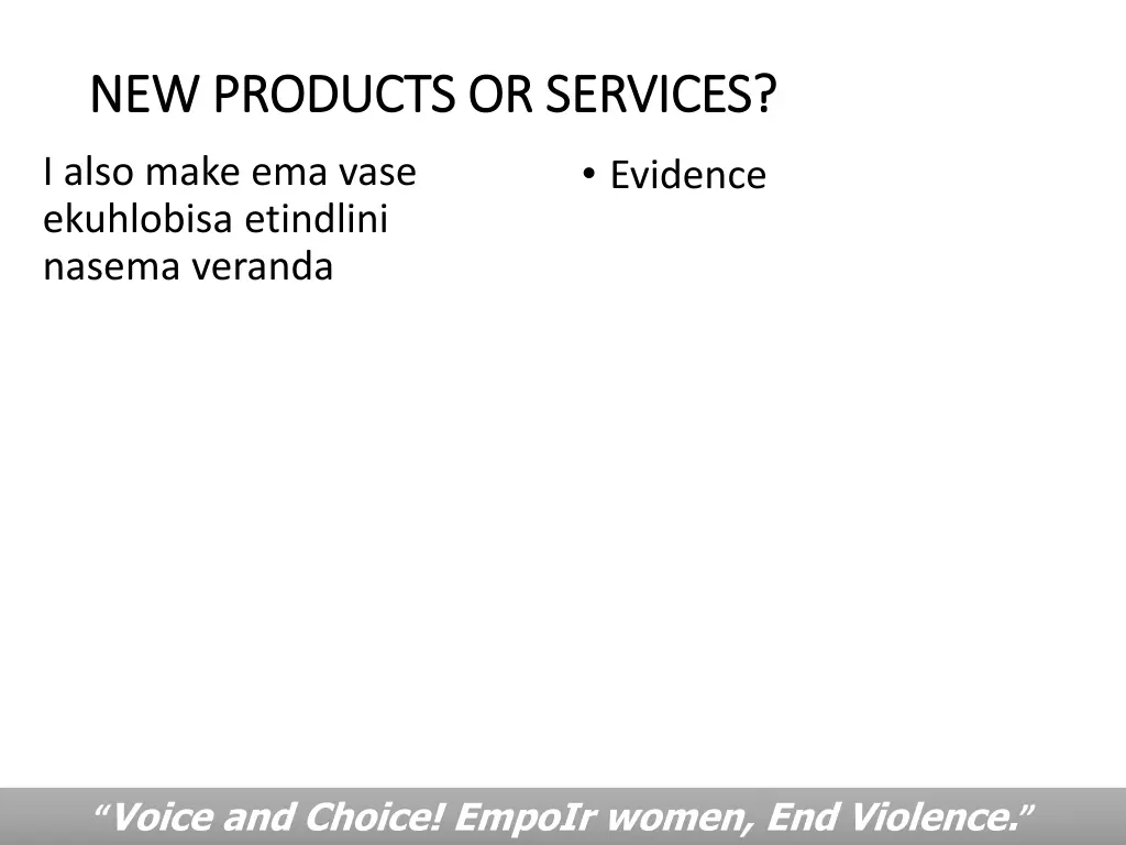 new products or services new products or services