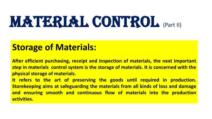 material control material control part ii