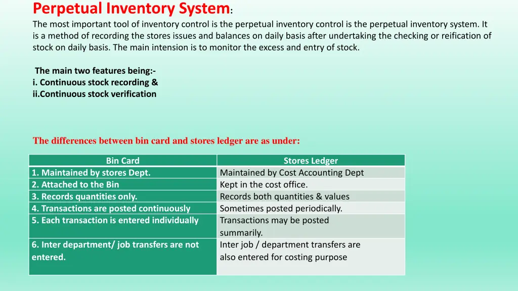 perpetual inventory system the most important