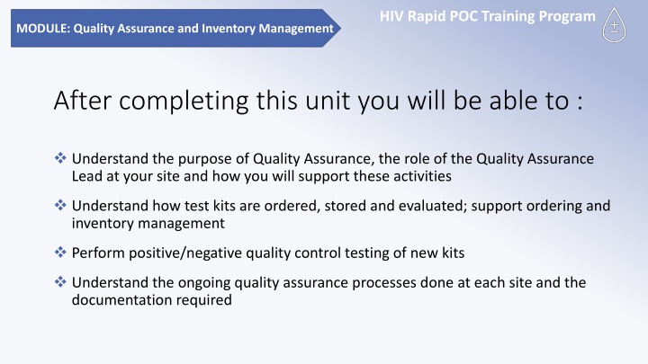 hiv rapid poc training program