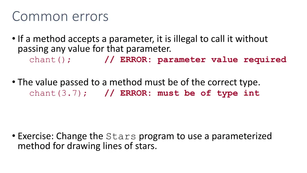 common errors