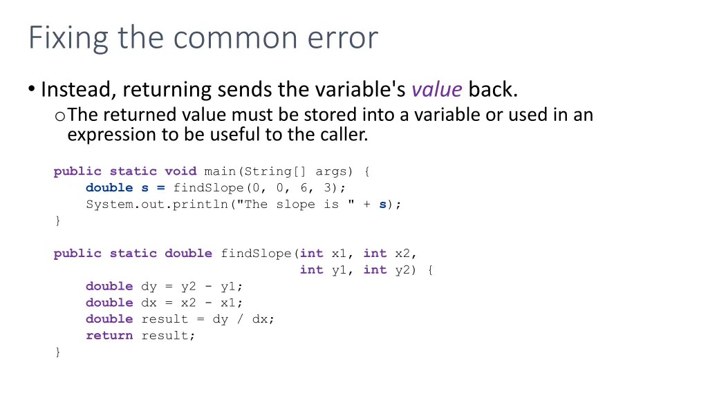 fixing the common error