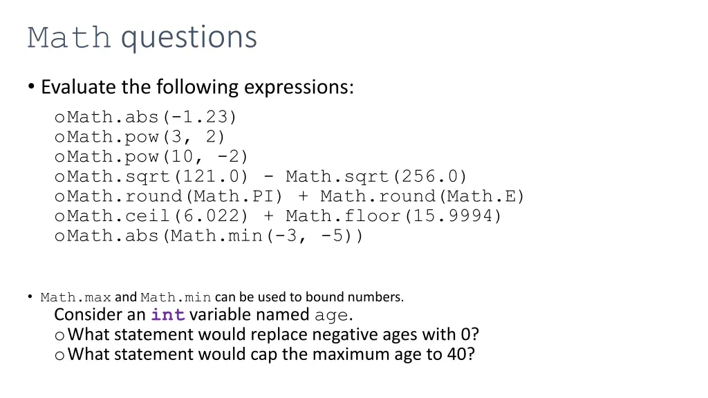math questions