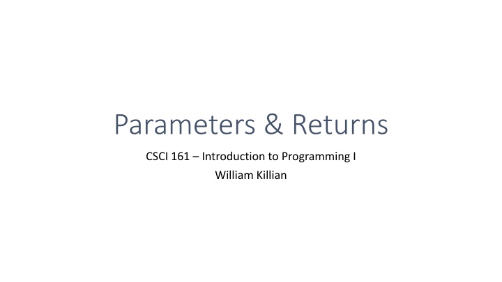 parameters returns
