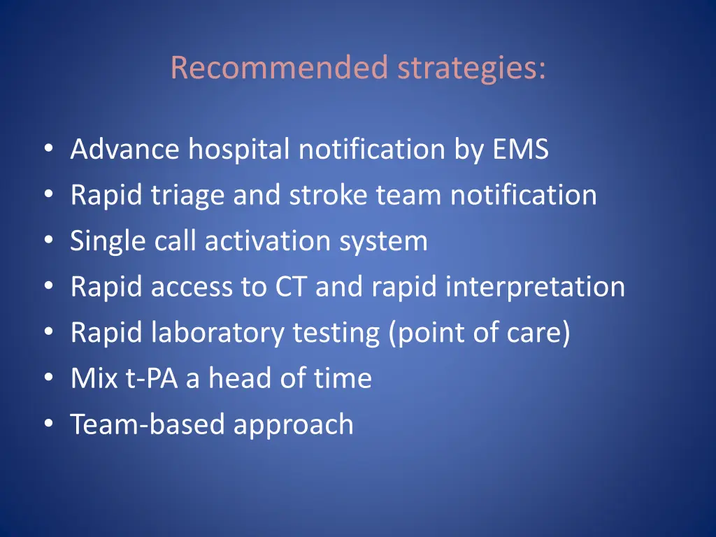 recommended strategies