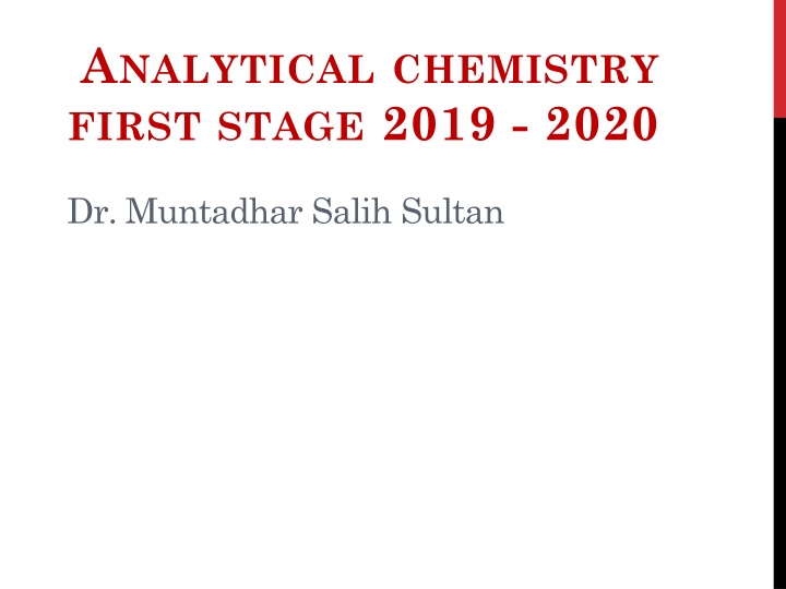 a nalytical chemistry first stage 2019 2020