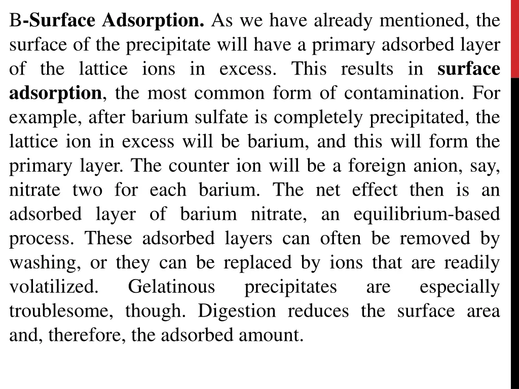 b surface adsorption as we have already mentioned