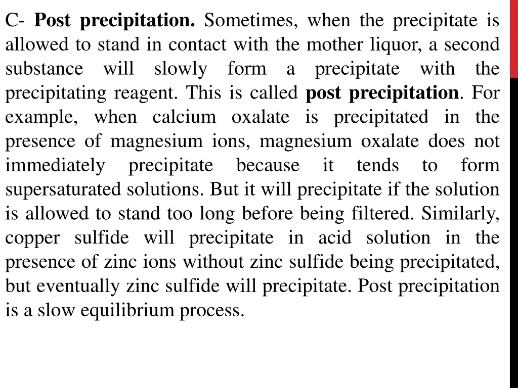c post precipitation sometimes when