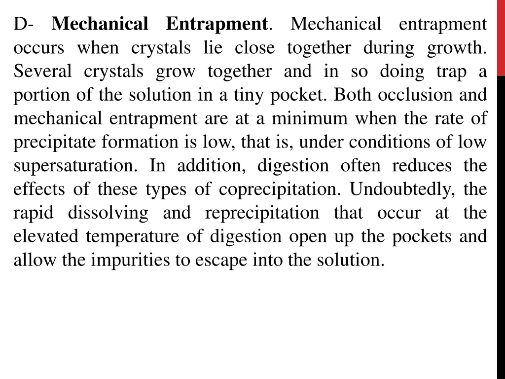 d mechanical entrapment mechanical entrapment