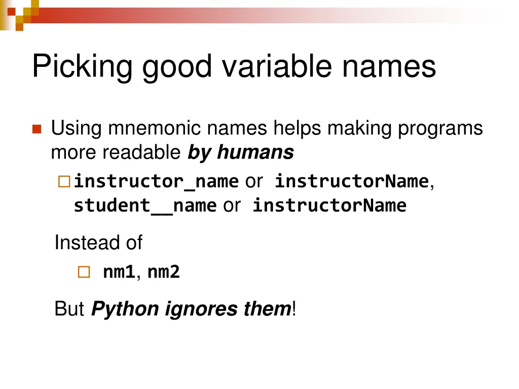 picking good variable names