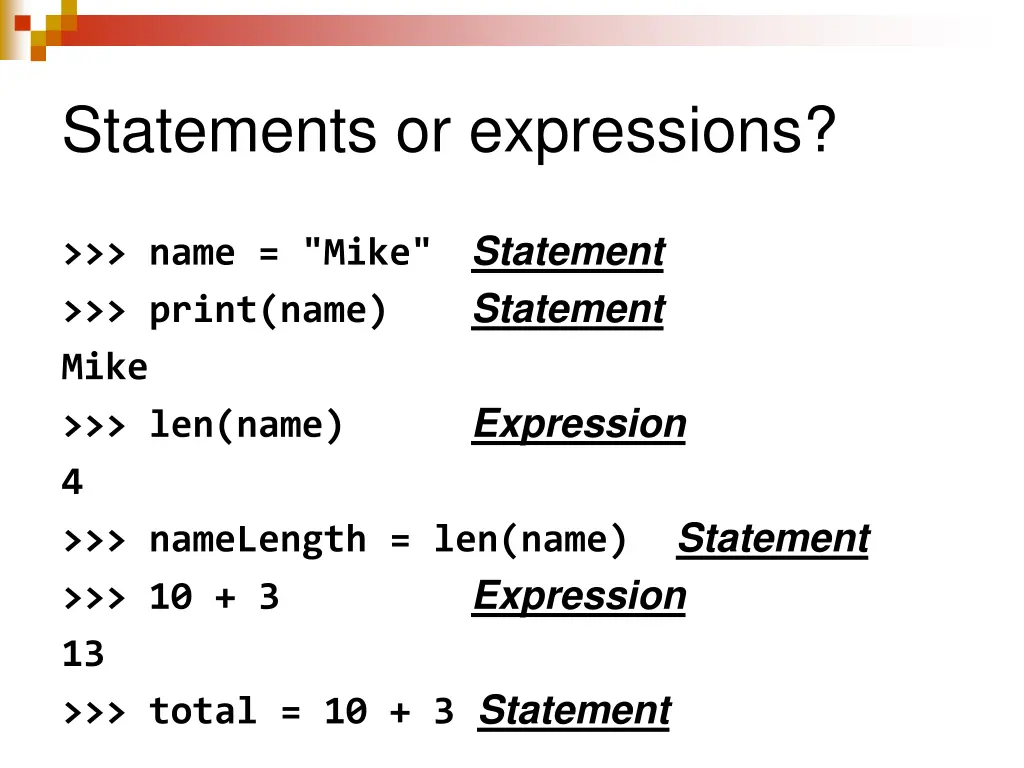 statements or expressions 1