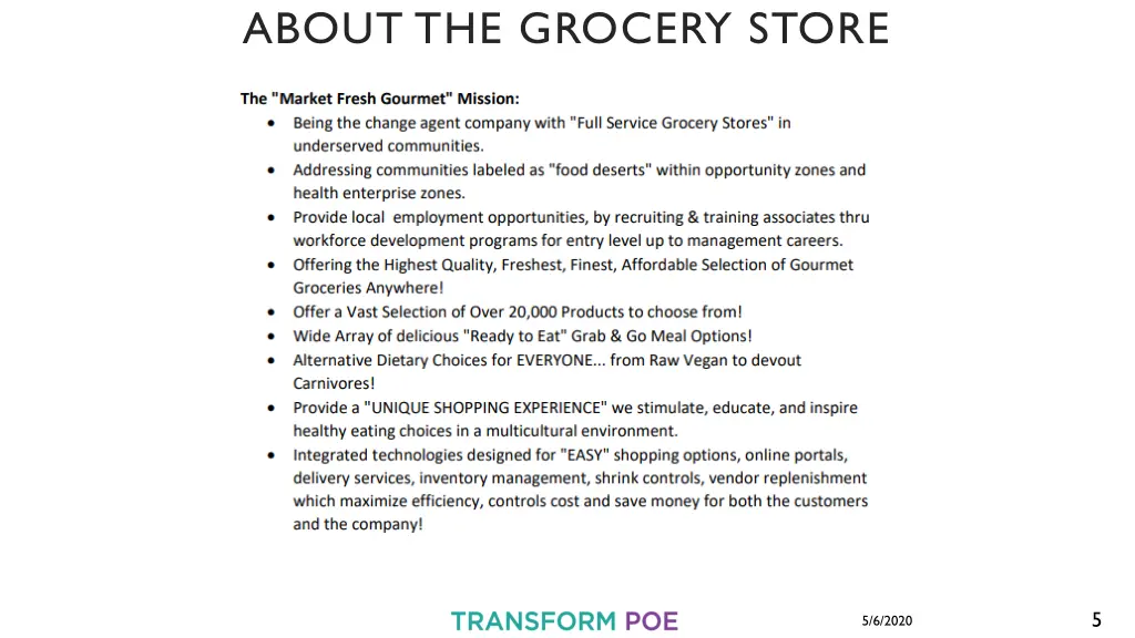 about the grocery store