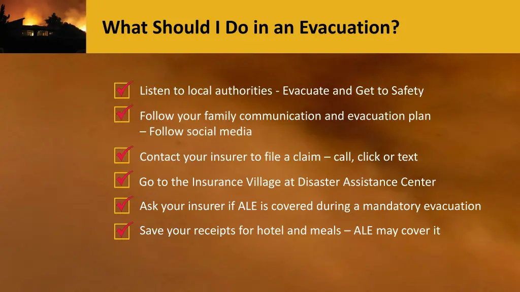 what should i do in an evacuation