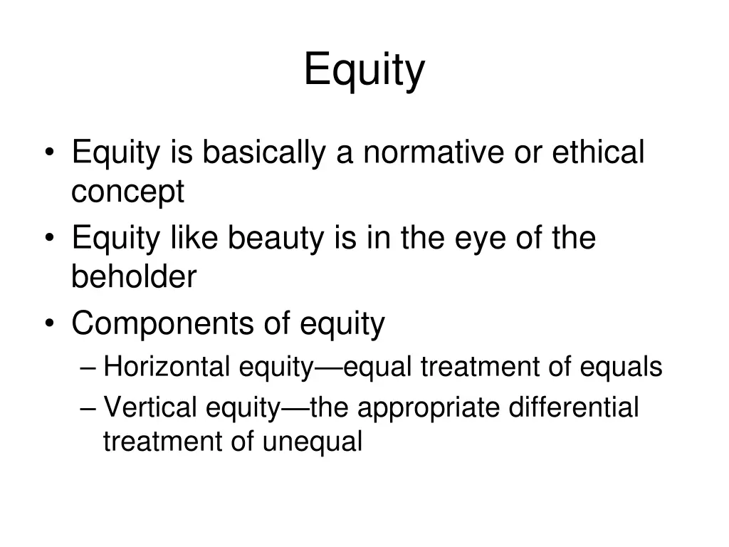 equity