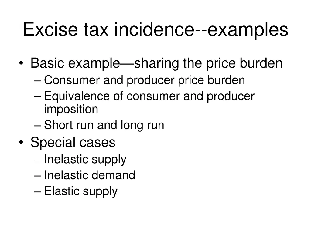 excise tax incidence examples