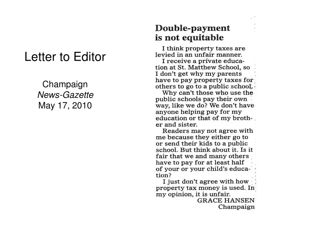 letter to editor