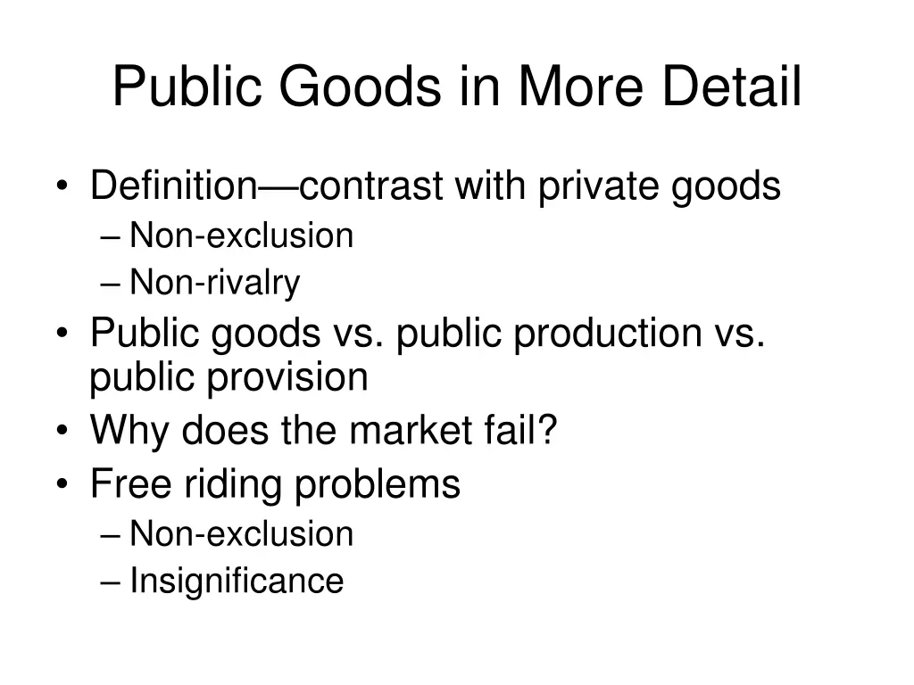 public goods in more detail