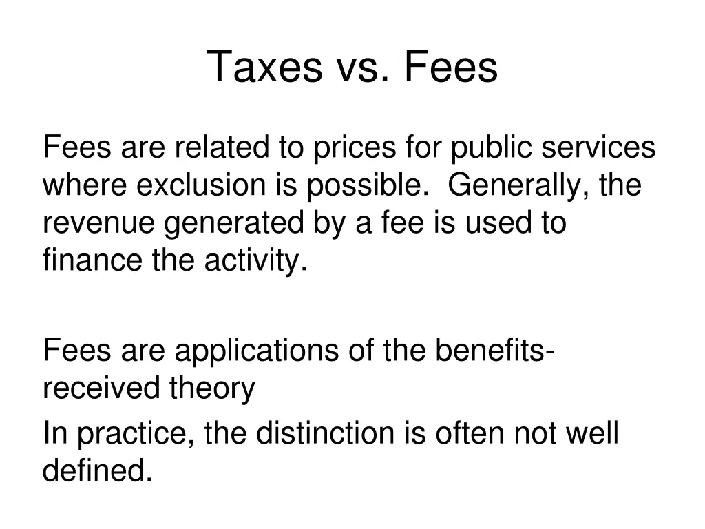 taxes vs fees