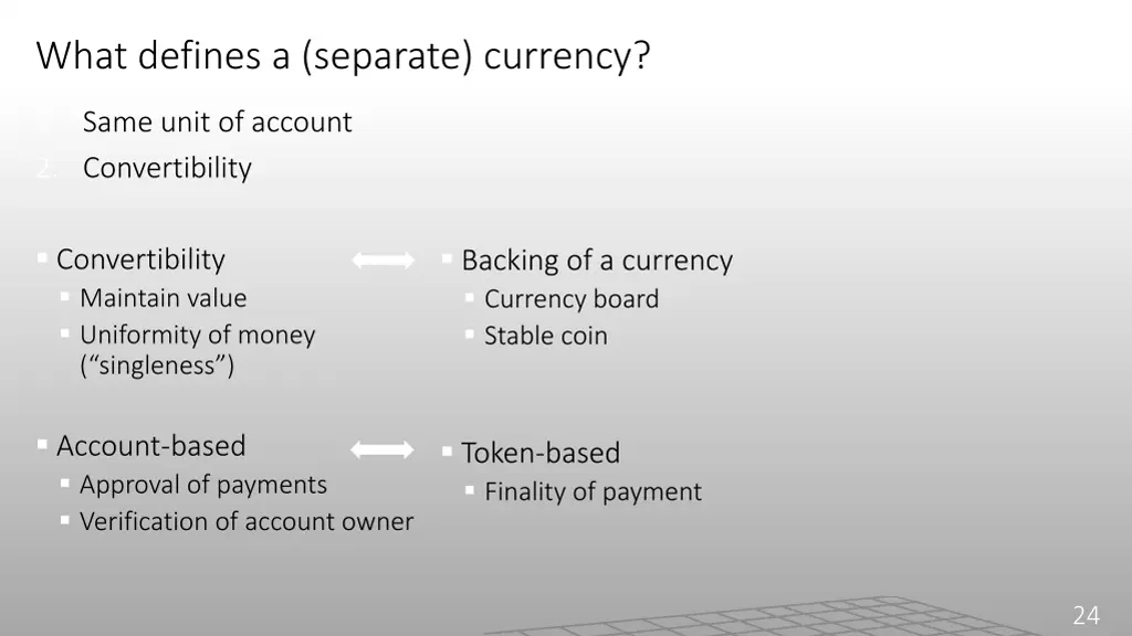 what defines a separate currency