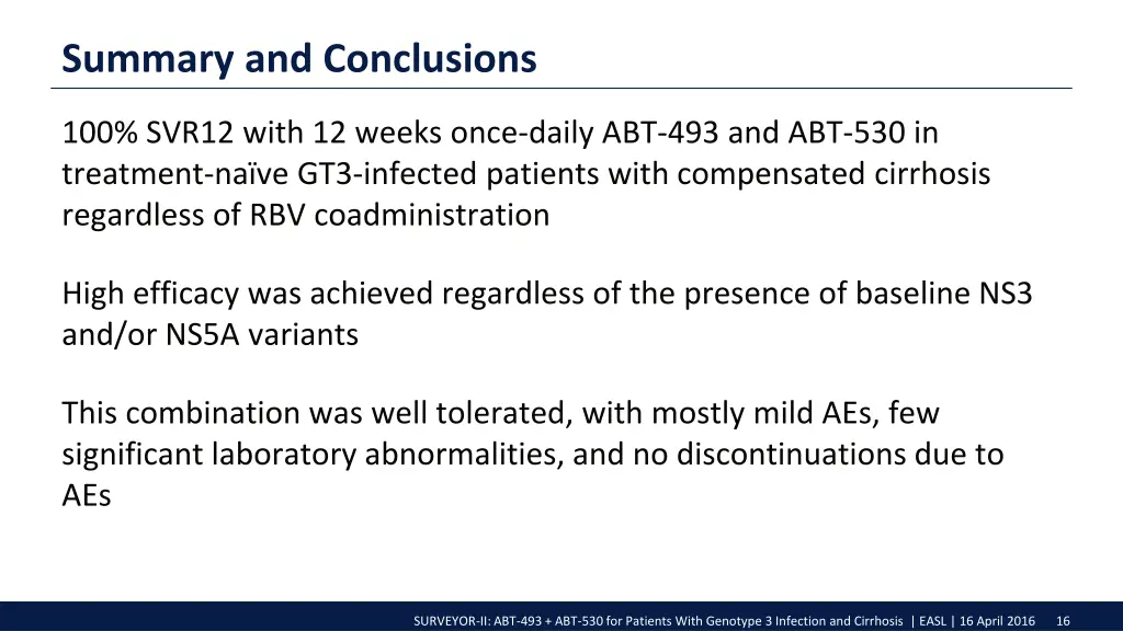 summary and conclusions
